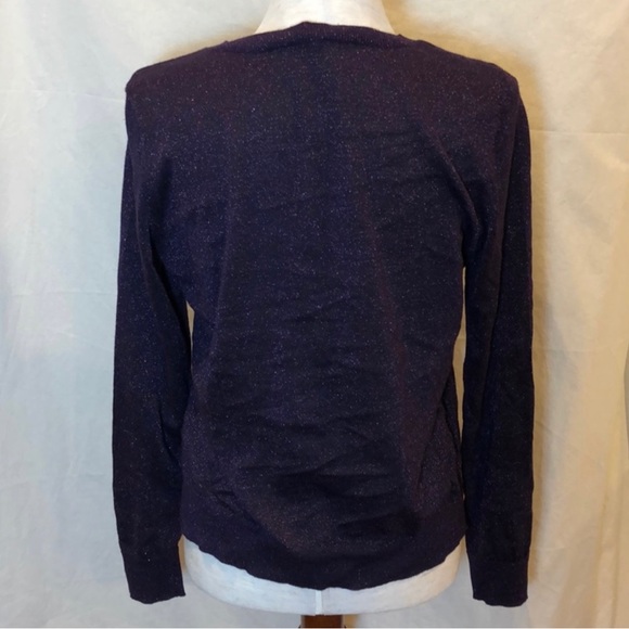 Talbots purple sparkle cardigan - Picture 5 of 7